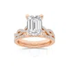 Brilliant Diamond 3.38 Carat Emerald Diamond Twist Bridal Set For Women | Lab Grown Diamond Engageme