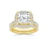 Brilliant Diamond 3.75 Carat Princess Diamond Halo Bridal Set For Women | Lab Grown Diamond Engageme