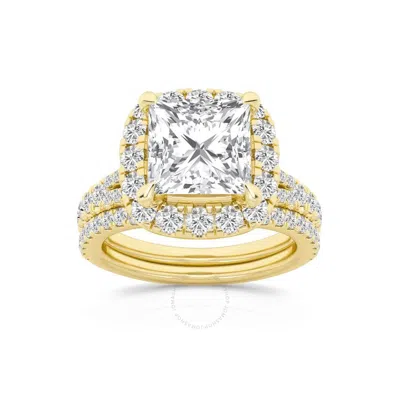 Brilliant Diamond 3.75 Carat Princess Diamond Halo Bridal Set For Women | Lab Grown Diamond Engageme