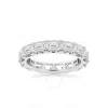 Brilliant Diamond 4 Carat East-west Emerald Cut Lab Grown Diamond Eternity Band For Women | 14k Whit