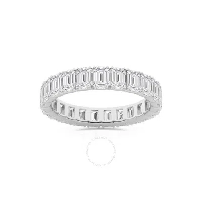 Brilliant Diamond 4 Carat Emerald Lab Grown Diamond Eternity Band For Women | 14k White Gold Wedding