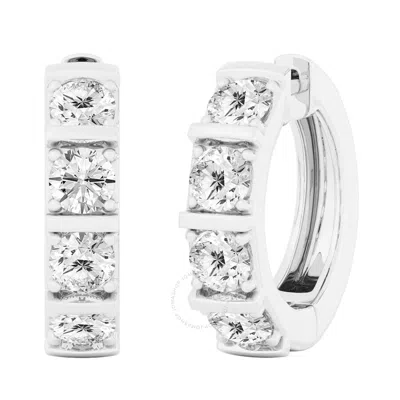 Brilliant Diamond 4 Carat Lab Grown Diamond Earrings For Women 14k White Gold Huggie Hoop Earrings (