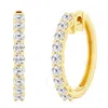 Brilliant Diamond 4 Carat Lab Grown Diamond Earrings For Women 14k Yellow Gold Hoop Earrings | (f-g