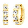 Brilliant Diamond 4 Carat Lab Grown Diamond Earrings For Women 14k Yellow Gold Huggie Hoop Earrings
