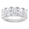 Brilliant Diamond 4.50 Carat Radiant Cut Lab Grown Five-stone Diamond Ring Set In 14k White Gold In White