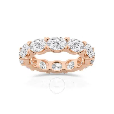 Brilliant Diamond 5 Carat East-west Oval Shape Lab Grown Diamond Eternity Band For Women | 14k Rose  In Pink