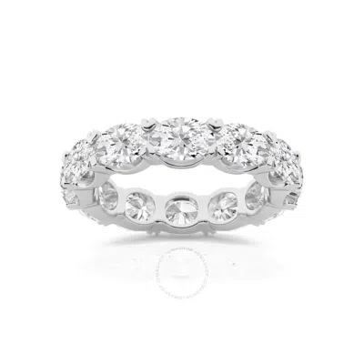 Brilliant Diamond 5 Carat East-west Oval Shape Lab Grown Diamond Eternity Band For Women | 14k White