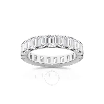 Brilliant Diamond 5 Carat Emerald Lab Grown Diamond Eternity Band For Women | 14k White Gold Wedding