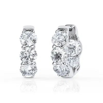 Brilliant Diamond 5 Carat Lab Grown Diamond Huggie Hoop Earrings For Women In ["white"]