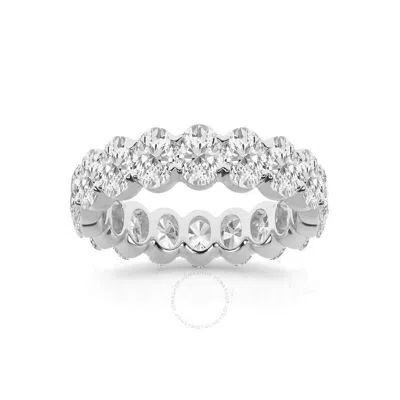 Brilliant Diamond 5 Carat Oval Lab Grown Diamond Eternity Band For Women | 14k White Gold Wedding Ba
