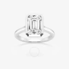 BRILLIANT DIAMOND BRILLIANT DIAMOND 5 CTTW EMERALD-CUT LAB GROWN DIAMOND BEZEL SET SOLITAIRE ENGAGEMENT RING IN PLATIN