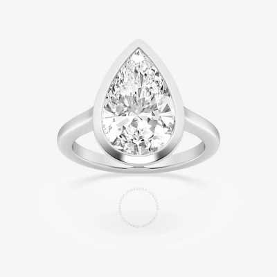 Brilliant Diamond 5 Cttw Pear-cut Lab Grown Diamond Bezel Set Solitaire Engagement Ring In Platinum In White