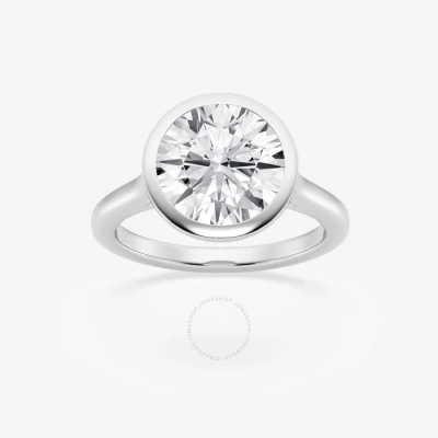 Brilliant Diamond 5 Cttw Round-cut Lab Grown Diamond Bezel Set Solitaire Engagement Ring In Platinum In White