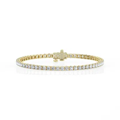 Brilliant Diamond 5 Cttw Round Lab Grown Diamond Tennis Bracelet In 10k Yellow Gold In ["yellow","gold Tone"]