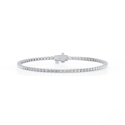 Brilliant Diamond 5 Ctw Lab Grown Diamond Tennis Bracelet For Men In Sterling Silver In ["white","silver Tone"]