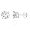 Brilliant Diamond 5.00 Carat Prong Set 14k White Gold Round-cut Lab Grown Diamond Stud Earring (j In White