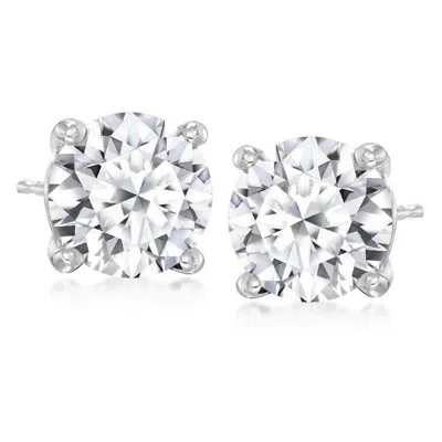 Brilliant Diamond 5.50 Carat Round Cut Lab Grown Diamond Stud Earrings In 14k White Gold