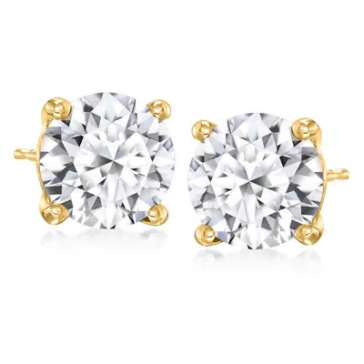 Brilliant Diamond 5.50 Carat Round Cut Lab Grown Diamond Stud Earrings In 14k Yellow Gold