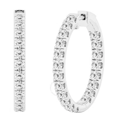 Brilliant Diamond 6 Carat Inside-out Lab Grown Diamond Earrings For Women 14k White Gold Hoop Earrin