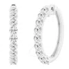 Brilliant Diamond 6 Carat Lab Grown Diamond Earrings For Women 14k White Gold Hoop Earrings | (f-g