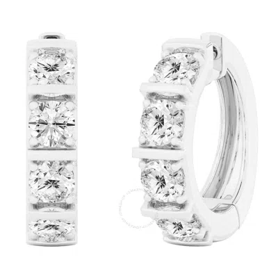 Brilliant Diamond 6 Carat Lab Grown Diamond Earrings For Women 14k White Gold Huggie Hoop Earrings (