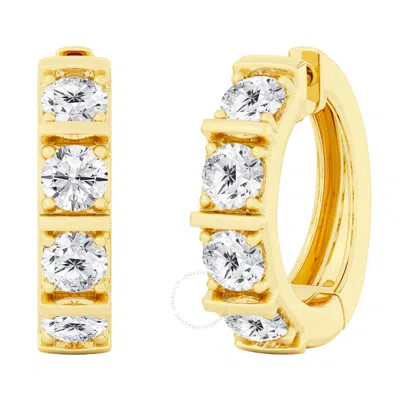 Brilliant Diamond 6 Carat Lab Grown Diamond Earrings For Women 14k Yellow Gold Huggie Hoop Earrings