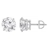 Brilliant Diamond 6.50 Carat Prong Set 14k White Gold Round-cut Lab Grown Diamond Stud Earring (j In White