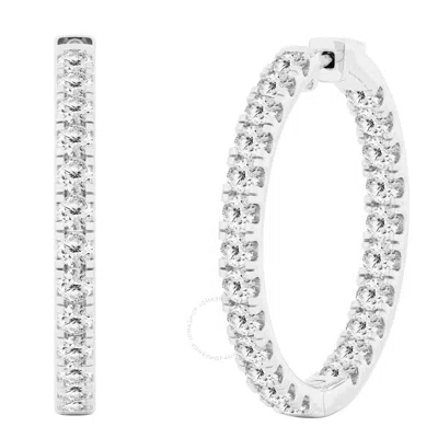 Brilliant Diamond 8 Carat Inside-out Lab Grown Diamond Earrings For Women 14k White Gold Hoop Earrin