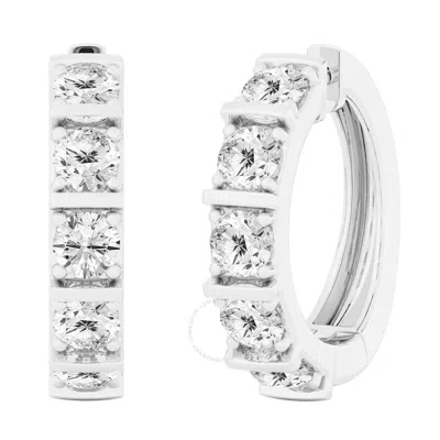 Brilliant Diamond 8 Carat Lab Grown Diamond Earrings For Women 14k White Gold Huggie Hoop Earrings (