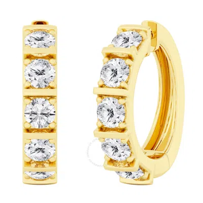 Brilliant Diamond 8 Carat Lab Grown Diamond Earrings For Women 14k Yellow Gold Huggie Hoop Earrings