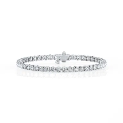 Brilliant Diamond 8 Cttw Round Lab Grown Diamond Tennis Bracelet In Sterling Silver In ["white","silver Tone"]