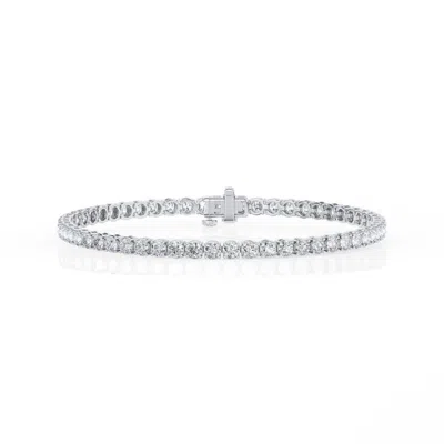 Brilliant Diamond 8 Ctw Lab Grown Diamond Tennis Bracelet For Men In Sterling Silver In ["white","silver Tone"]