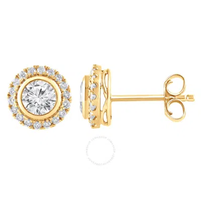 Brilliant Diamond 9kt Yellow Gold 1.25 Carat Lab Grown Diamond Stud Earrings For Women