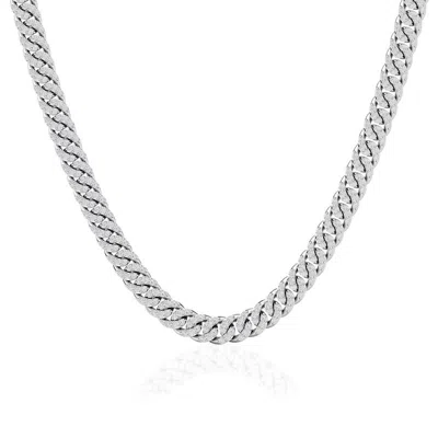 Brilliant Diamond Cuban Men's Neckalce ( 50% Coverage) In ["white"]