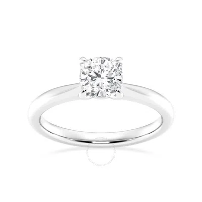 Brilliant Diamond Lab Grown 1 Carat Diamond Engagement Ring For Women  Prong Set Solitaire Cushion C In White
