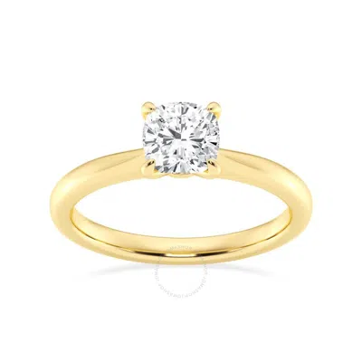 Brilliant Diamond Lab Grown 1 Carat Diamond Engagement Ring For Women  Prong Set Solitaire Cushion C In Yellow