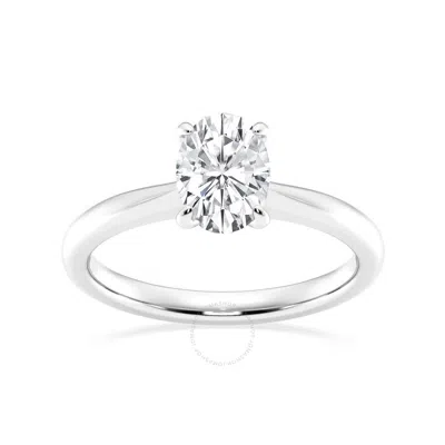 Brilliant Diamond Lab Grown 1 Carat Diamond Engagement Ring For Women  Prong Set Solitaire Oval Cut/
