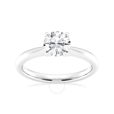 Brilliant Diamond Lab Grown 1 Carat Round Cut Prong Set Solitaire Diamond Engagement Ring For Women