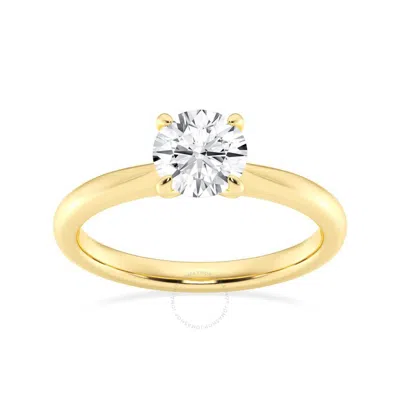 Brilliant Diamond Lab Grown 1 Carat Round Cut Prong Set Solitaire Diamond Engagement Ring For Women