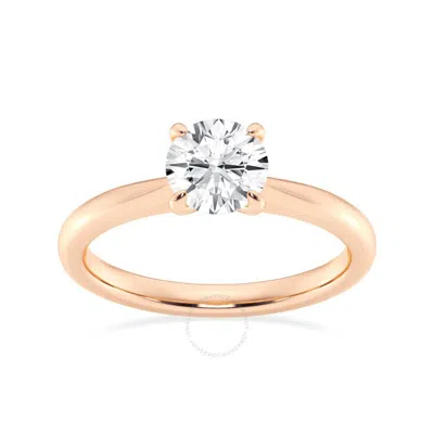 Brilliant Diamond Lab Grown 1 Carat Round Cut Prong Set Solitaire Diamond Engagement Ring For Women