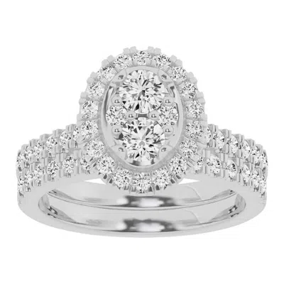 Brilliant Diamond Lab Grown 1.50 Ctw Diamond Oval Bridal Set In ["white"]