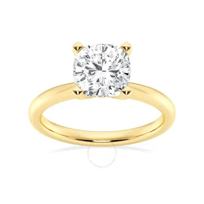 Brilliant Diamond Lab Grown 2 Carat Diamond Engagement Ring For Women  Prong Set Solitaire Cushion C In Yellow