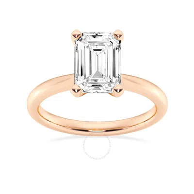 Brilliant Diamond Lab Grown 2 Carat Diamond Engagement Ring For Women  Prong Set Solitaire Emerald C In Gold