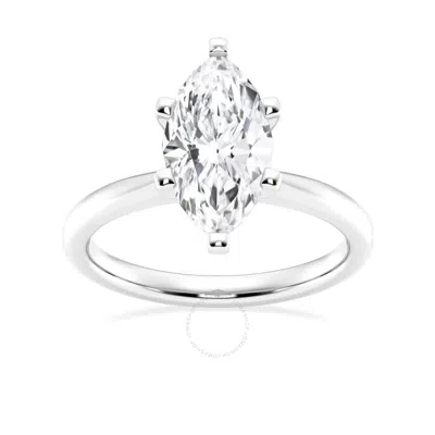Brilliant Diamond Lab Grown 2 Carat Diamond Engagement Ring For Women  Prong Set Solitaire Marquise  In White