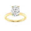 Brilliant Diamond Lab Grown 2 Carat Diamond Engagement Ring For Women  Prong Set Solitaire Oval Cut/