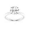 Brilliant Diamond Lab Grown 2 Carat Round Cut Prong Set Solitaire Diamond Engagement Ring For Women  In Metallic
