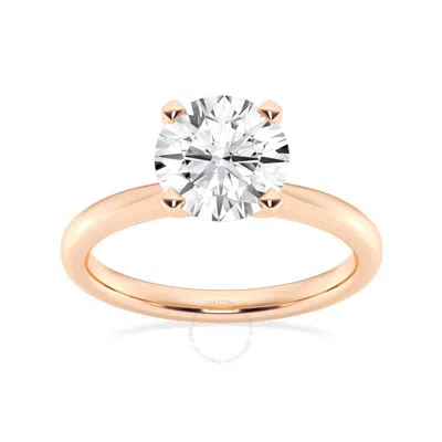 Brilliant Diamond Lab Grown 2 Carat Round Cut Prong Set Solitaire Diamond Engagement Ring For Women