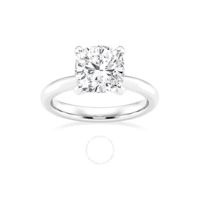 Brilliant Diamond Lab Grown 3 Carat Diamond Engagement Ring For Women  Prong Set Solitaire Cushion C In White