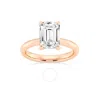 Brilliant Diamond Lab Grown 3 Carat Diamond Engagement Ring For Women  Prong Set Solitaire Emerald C