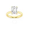 Brilliant Diamond Lab Grown 3 Carat Diamond Engagement Ring For Women  Prong Set Solitaire Emerald C